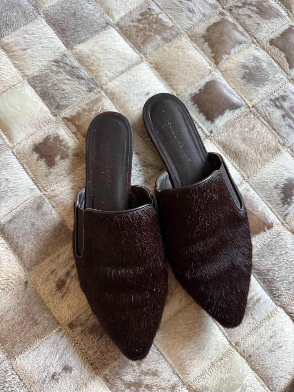 Jenni Kayne Dark Brown Pointed Mule Slides - Picture 1 of 2